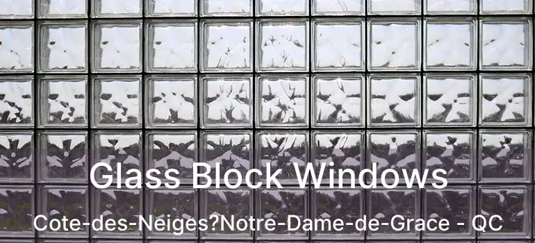  Glass Block Windows Cote-des-Neiges?Notre-Dame-de-Grace - QC