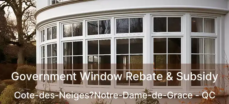  Government Window Rebate & Subsidy Cote-des-Neiges?Notre-Dame-de-Grace - QC