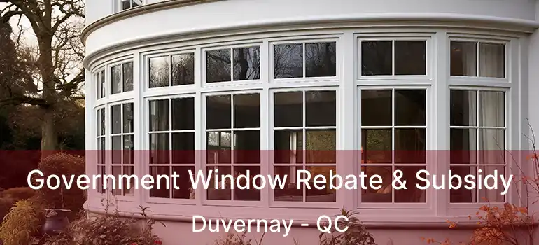  Government Window Rebate & Subsidy Duvernay - QC