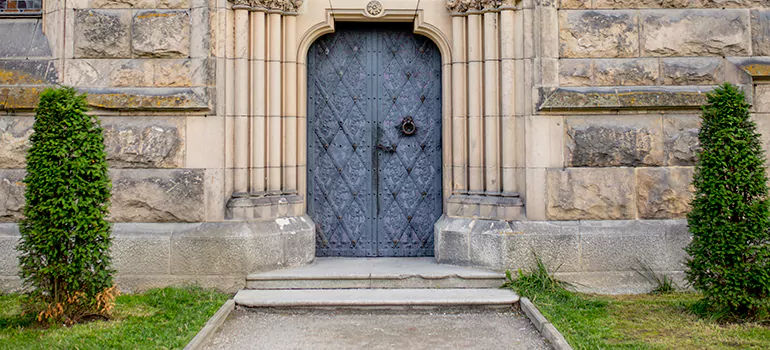 Traditional Double Front Doors in Laval, Quebec