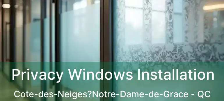  Privacy Windows Installation Cote-des-Neiges?Notre-Dame-de-Grace - QC