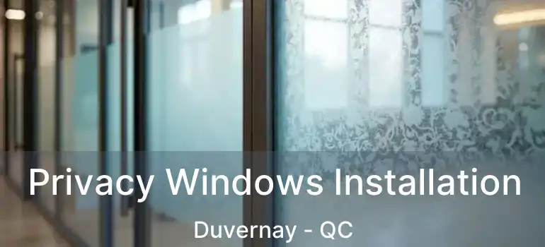  Privacy Windows Installation Duvernay - QC