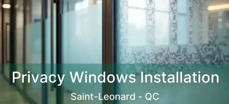  Privacy Windows Installation Saint-Leonard - QC