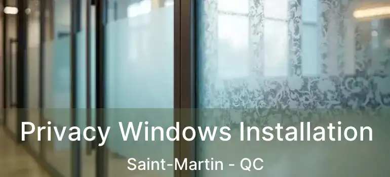  Privacy Windows Installation Saint-Martin - QC