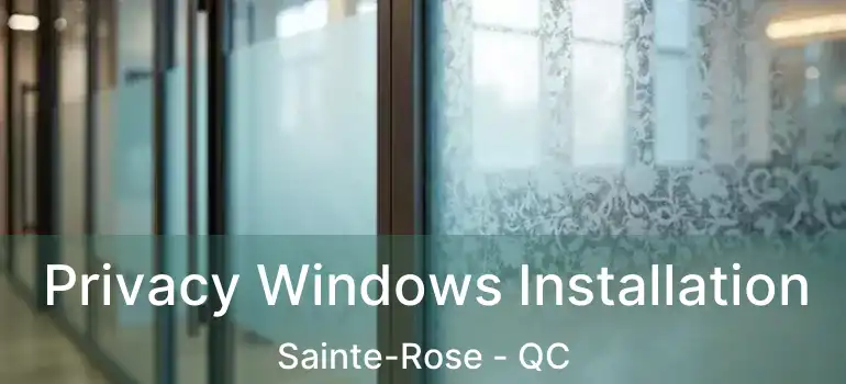  Privacy Windows Installation Sainte-Rose - QC