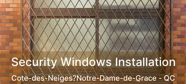  Security Windows Installation Cote-des-Neiges?Notre-Dame-de-Grace - QC