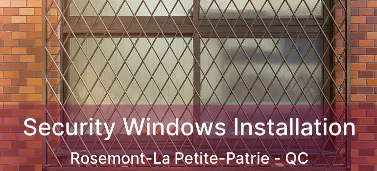  Security Windows Installation Rosemont-La Petite-Patrie - QC