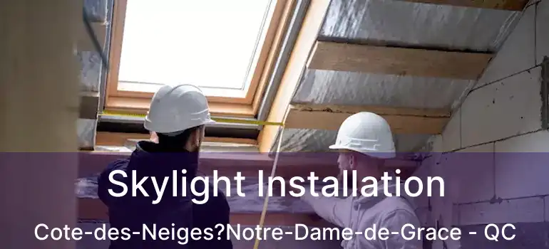  Skylight Installation Cote-des-Neiges?Notre-Dame-de-Grace - QC