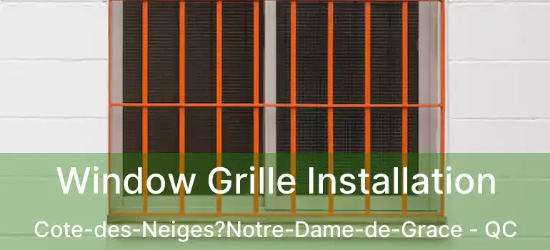  Window Grille Installation Cote-des-Neiges?Notre-Dame-de-Grace - QC