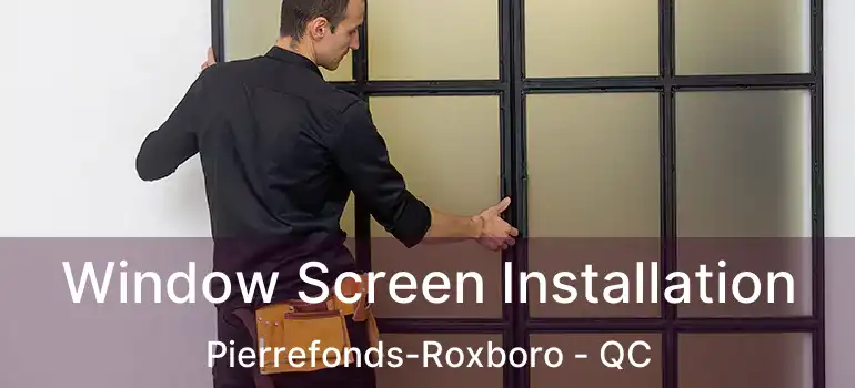  Window Screen Installation Pierrefonds-Roxboro - QC