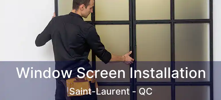  Window Screen Installation Saint-Laurent - QC