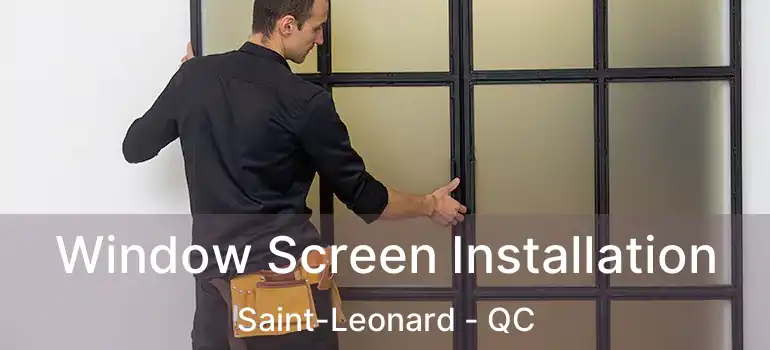  Window Screen Installation Saint-Leonard - QC
